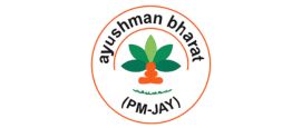 Ayushman Bharat (PMJAY) logo promoting India's government health insurance scheme for affordable healthcare