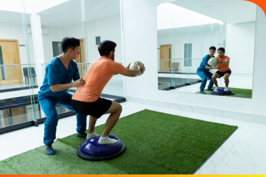 Personalized post-surgery physiotherapy session at Sai Healthcare Wellness Center, Patna