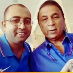 Dr. Rajeev Singh with legendary cricketer Sunil Gavaskar at Sai Healthcare Wellness Center, Patna